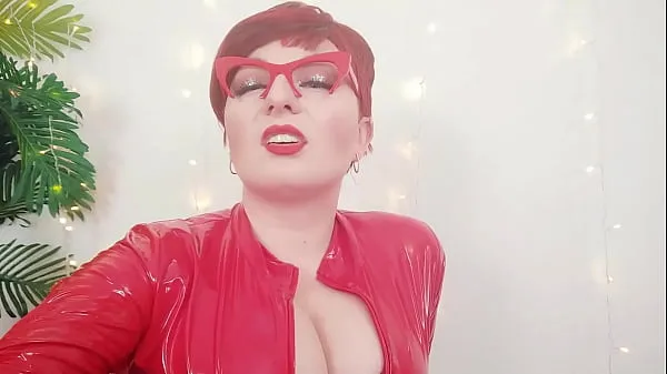 Hot red vinyl catsuit and dirty talk cool Movies