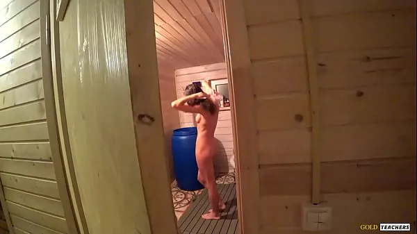 Hot Met my beautiful skinny stepsister in the russian sauna and could not resist, spank her, give cock to suck and fuck on table cool Movies