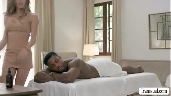 Hot Sexy Trans masseuse is so lucky today because her black customer came by into her starts sucking his BBC and lets him put it inside her ass cool Movies
