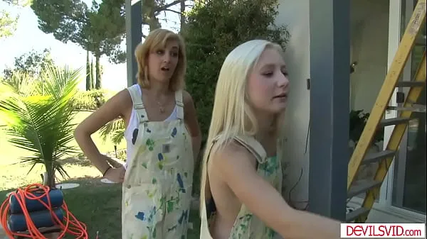 Hot Lesbian babe gets turned on seeing her blonde bff and cant wait for their work to strips her naked and starts kissing and licking her pussy cool Movies